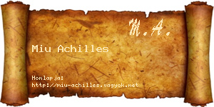 Miu Achilles névjegykártya